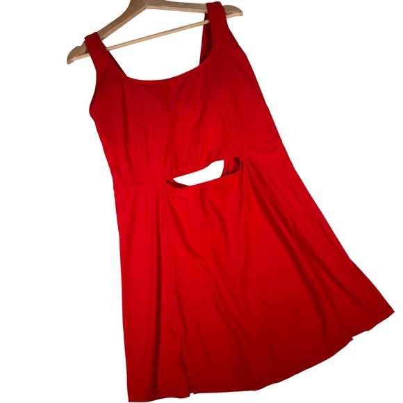 white birch Dresses & Skirts - White Birch Red Cutout Athletic Dress w Shorts Tag 3X Fits XL | D90514P